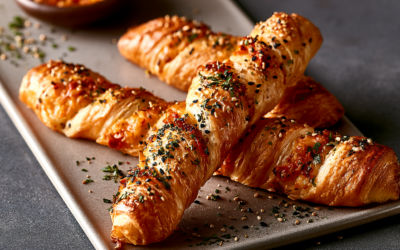 Przepis: Francuski twist z&nbsp;pastą cebulkowo-pomidorową i&nbsp;parmezanem