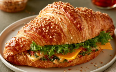 Przepis: Croissant Lunchowy z&nbsp;Cheddarem i&nbsp;Sałatą